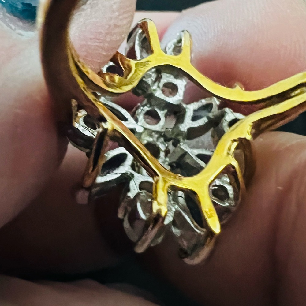 Blue Multi-Gem Cluster Ring by - Picture 6 of 8
